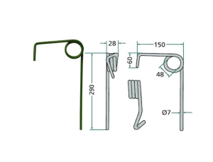 Palec zagarniający siewnika Amazone tylny 3409200