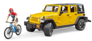 JEEP WRANGLER RUBICON Z ROWERZYSTĄ  BRUDER 1:16