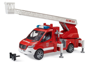 WÓZ STRAŻACKI MERCEDES SPRINTER Z DRABINĄ BRUDER 1:16
