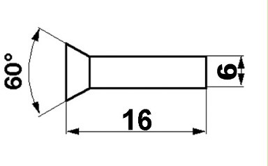 Nit płaski do nożyków kosy Claas Dominator Mega 237663 6 x 16